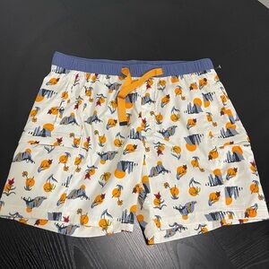 The North Face Men's White and Orange Patterned Athletic Shorts